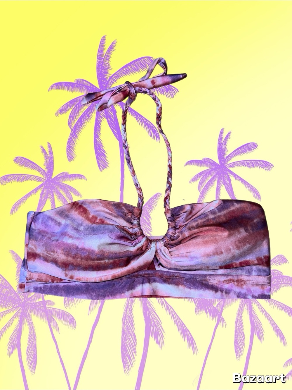 Time and Tru Pinkish Burgundy Halter Bikini Top